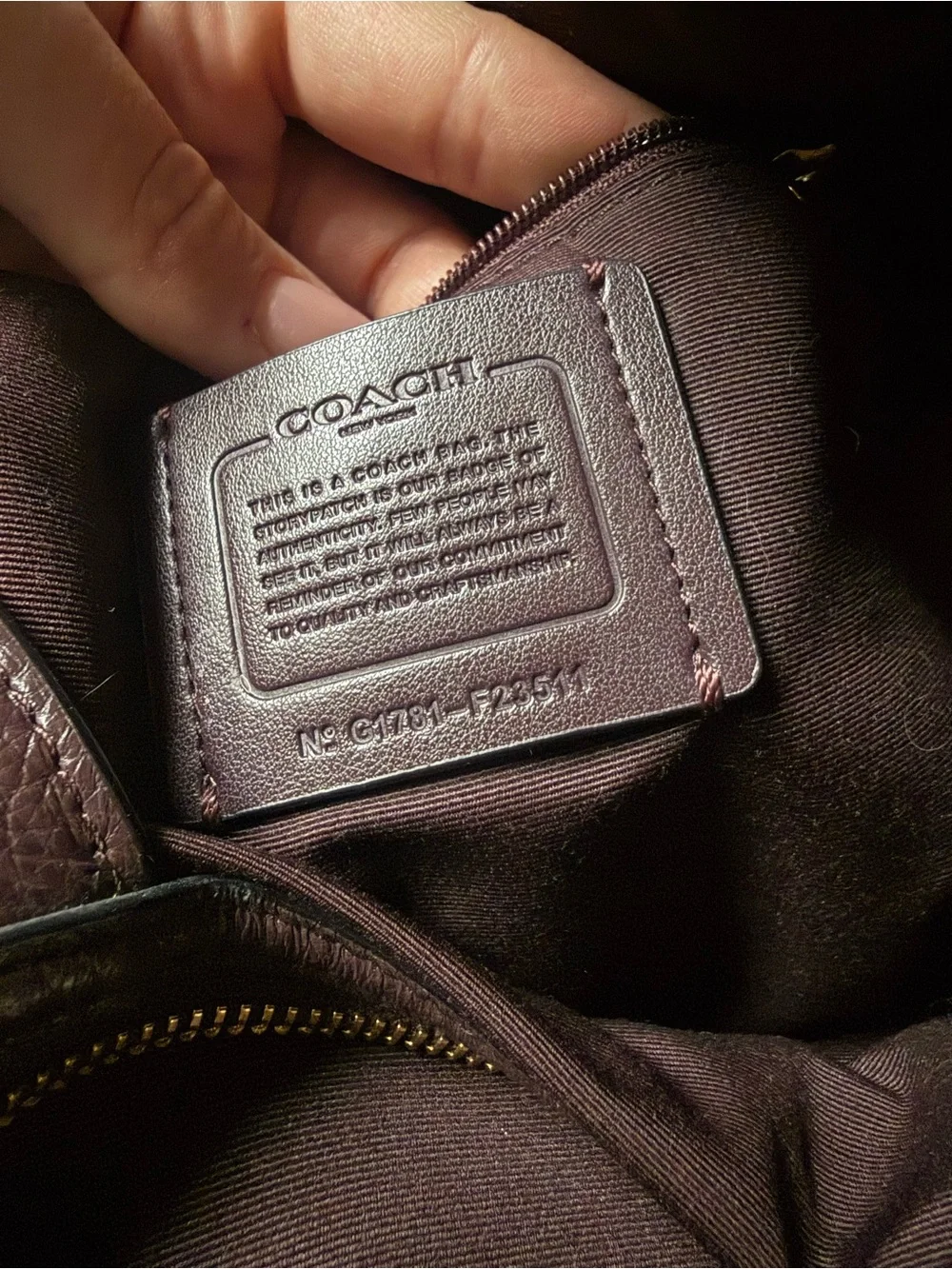 Coach Leather Shoulder Bag in Deep Burgundy